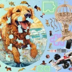 Quebra-Cabeças Criativos: Desafios 3D, Formatos Circulares e Neon Vibrante com Peças de Madeira